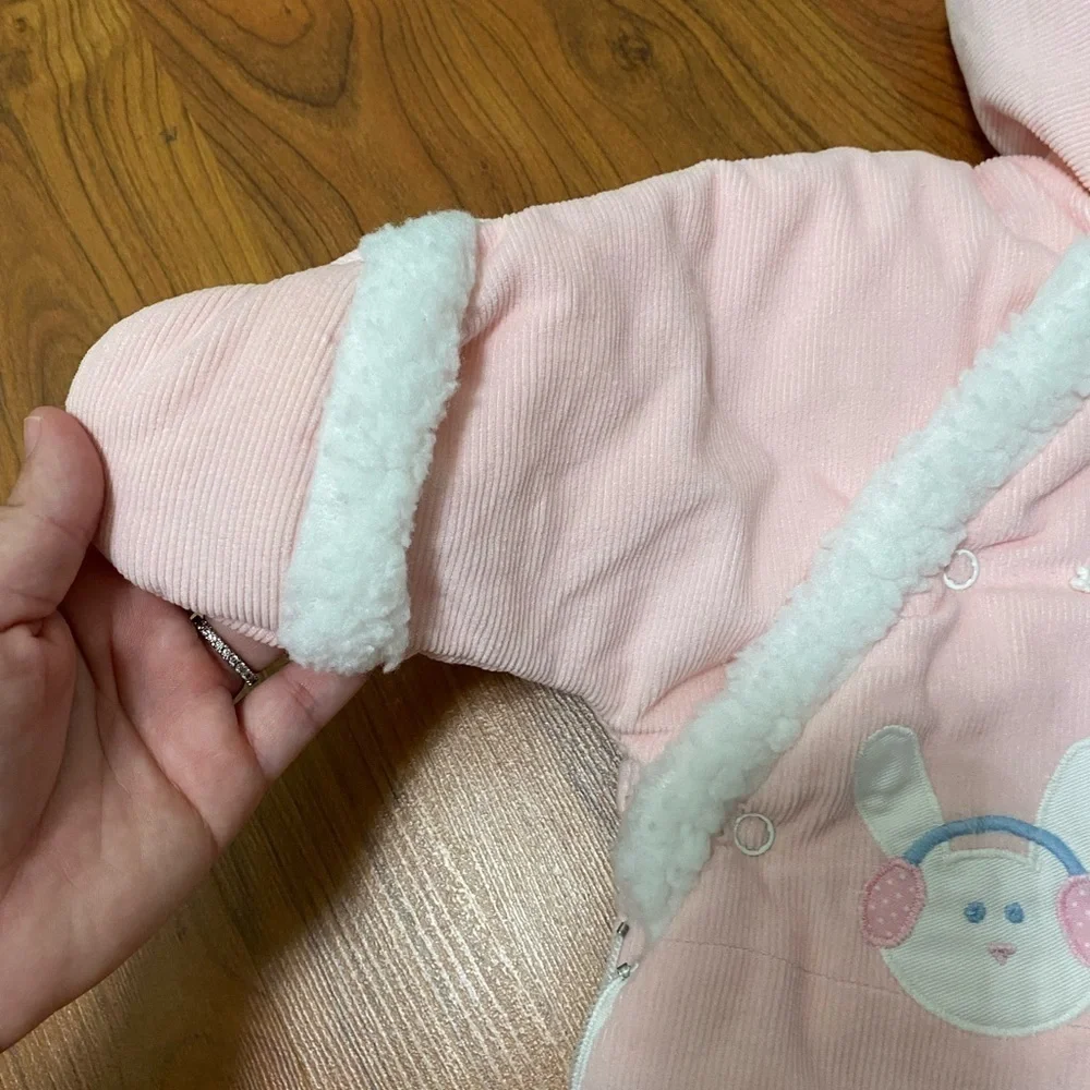 BETTI TERRELL BY JOHNSTON vintage girls pink snow suit winter animals